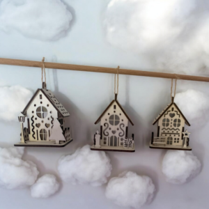 pack de 3 chalets pour decoration de sapin