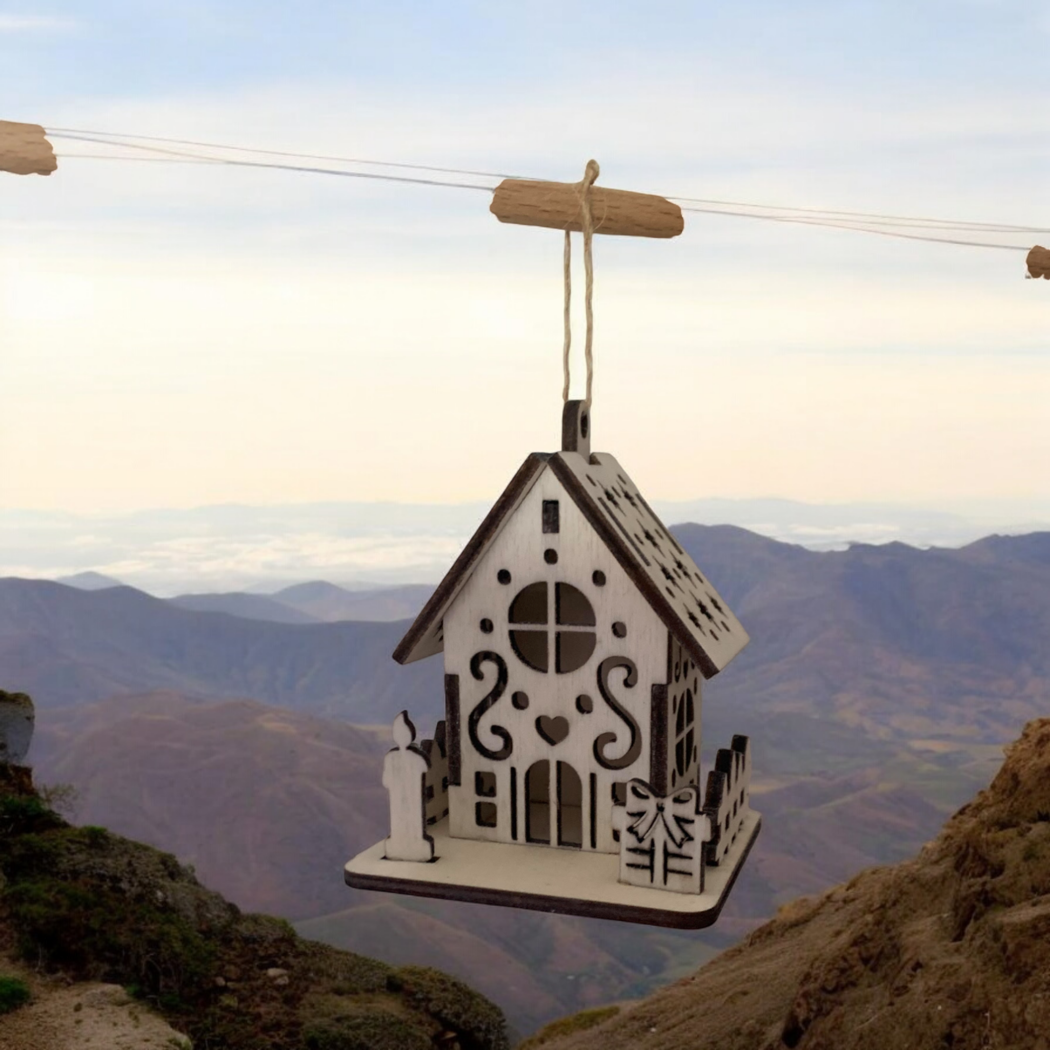 pack de 3 chalets pour decoration de sapin – Image 3